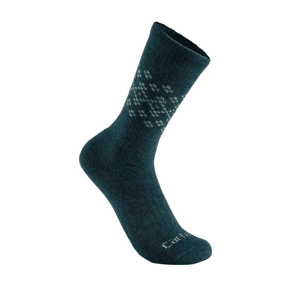Women's midweight synthetic-wool blend fairisle crew sock 2-pack