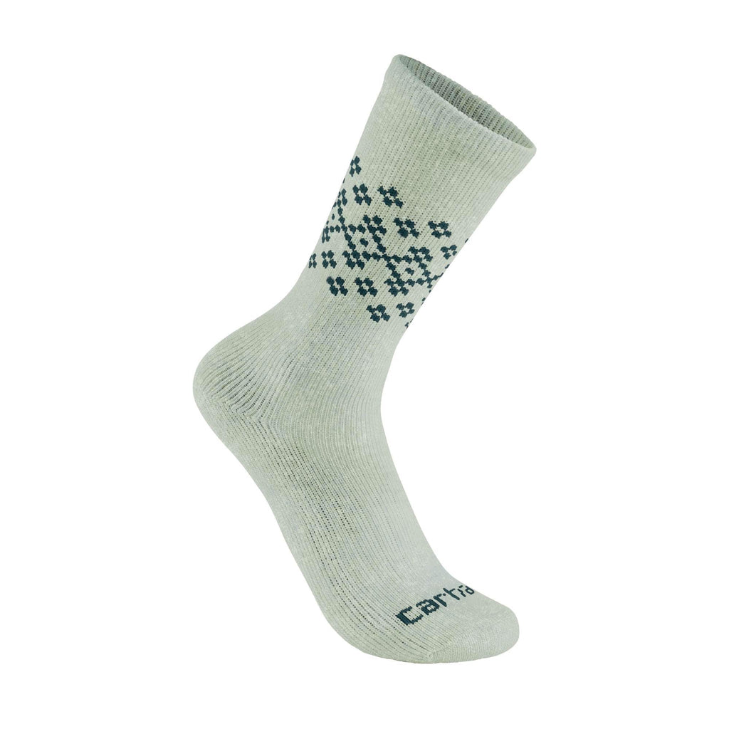 Women's midweight synthetic-wool blend fairisle crew sock 2-pack