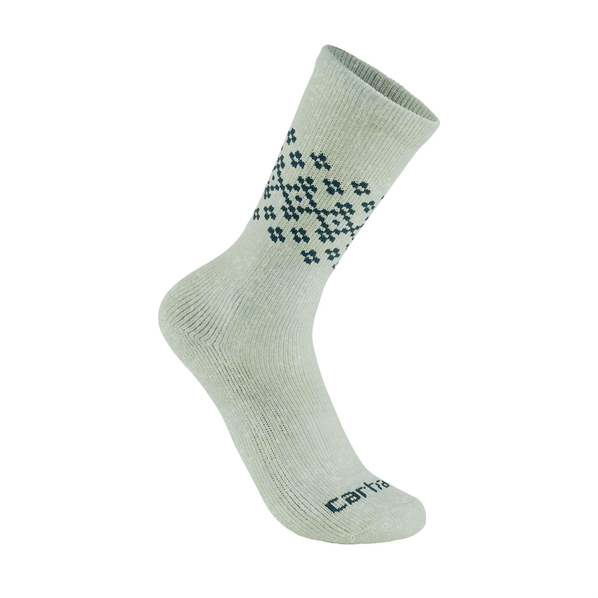 Women's midweight synthetic-wool blend fairisle crew sock 2-pack