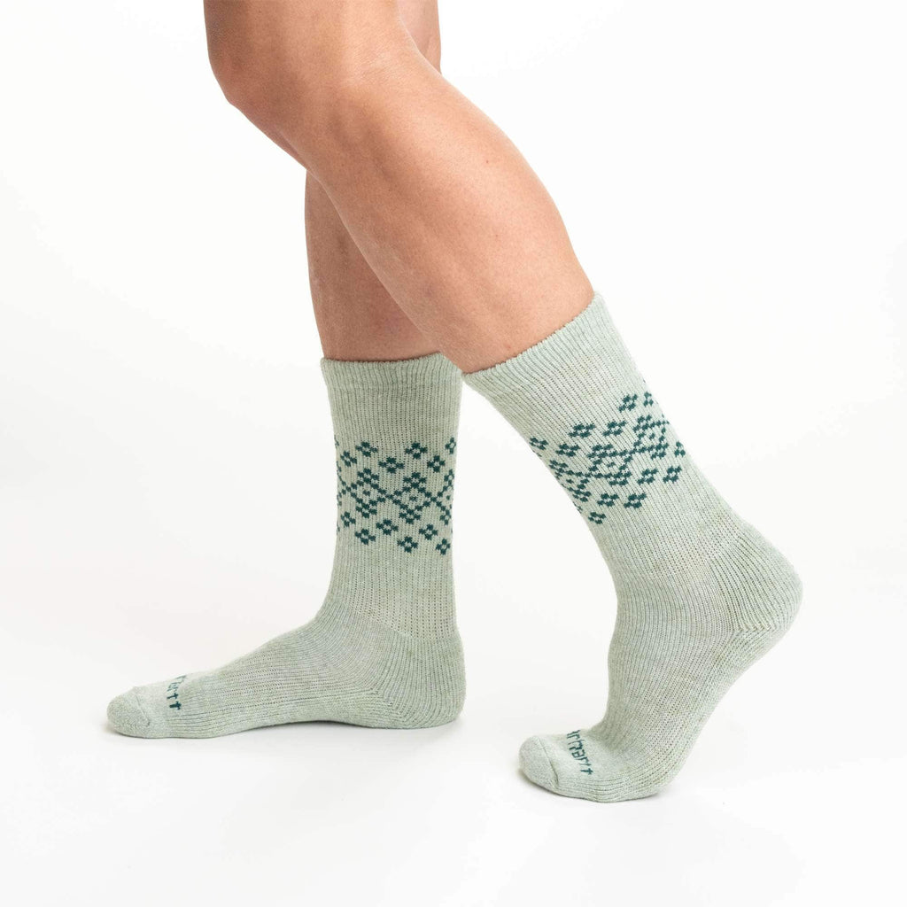 Women's midweight synthetic-wool blend fairisle crew sock 2-pack