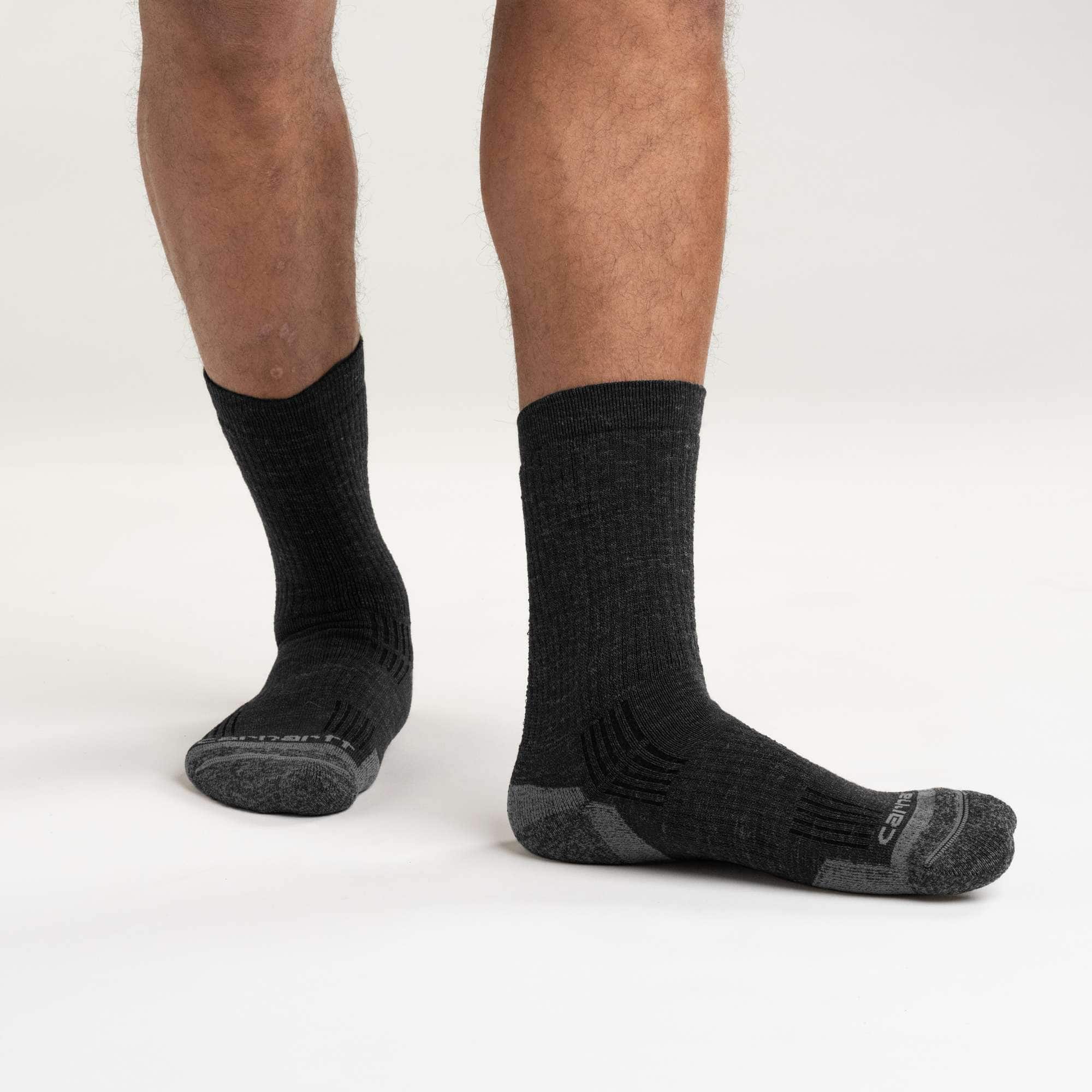 Midweight synthetic-wool blend crew sock 2-pack
