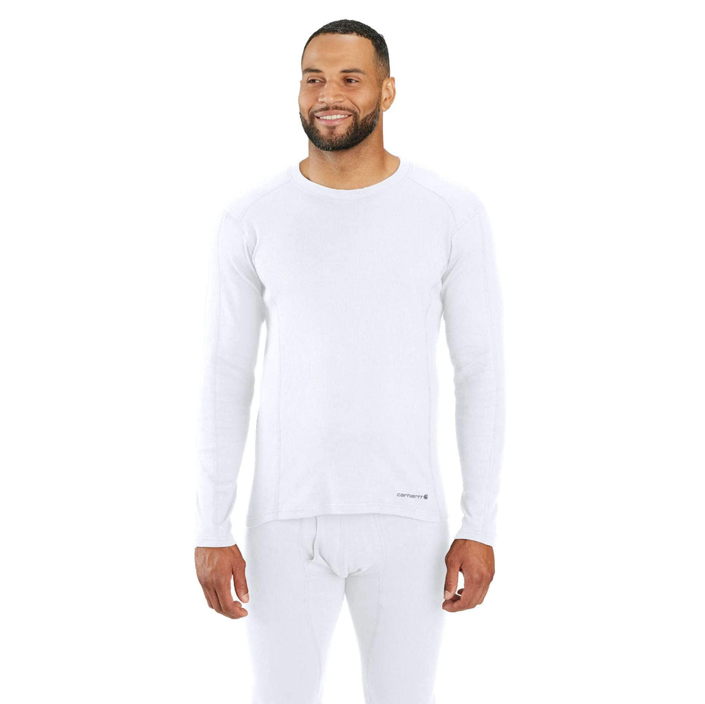 Midweight stretch cotton rib base layer crewneck