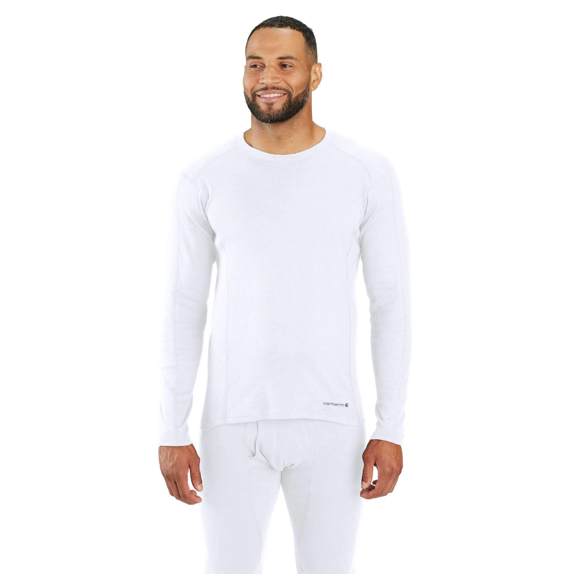 Midweight stretch cotton rib base layer crewneck