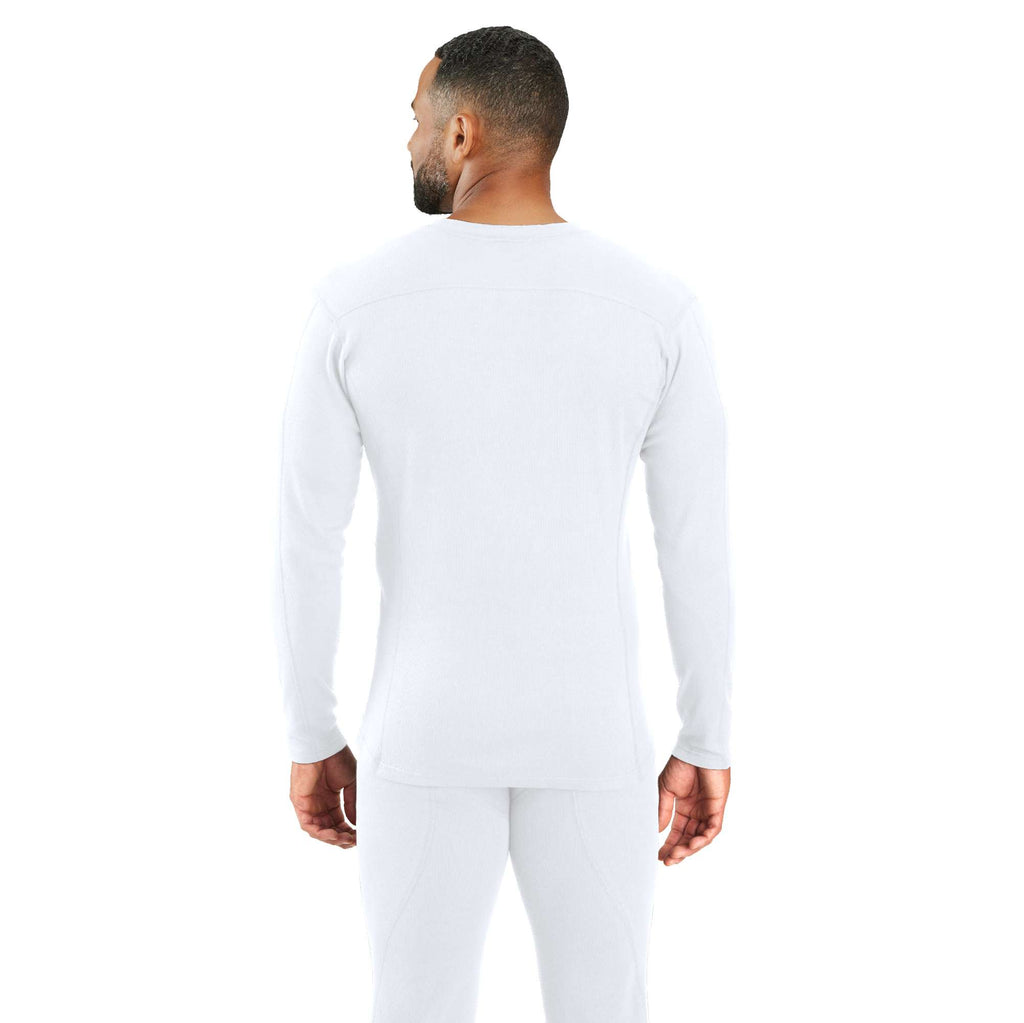 Midweight stretch cotton rib base layer crewneck